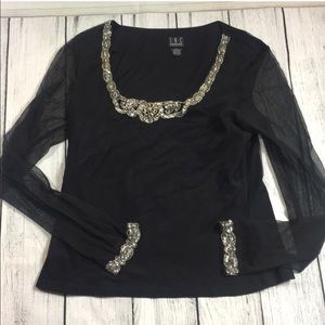 INC black sheer blouse!!!